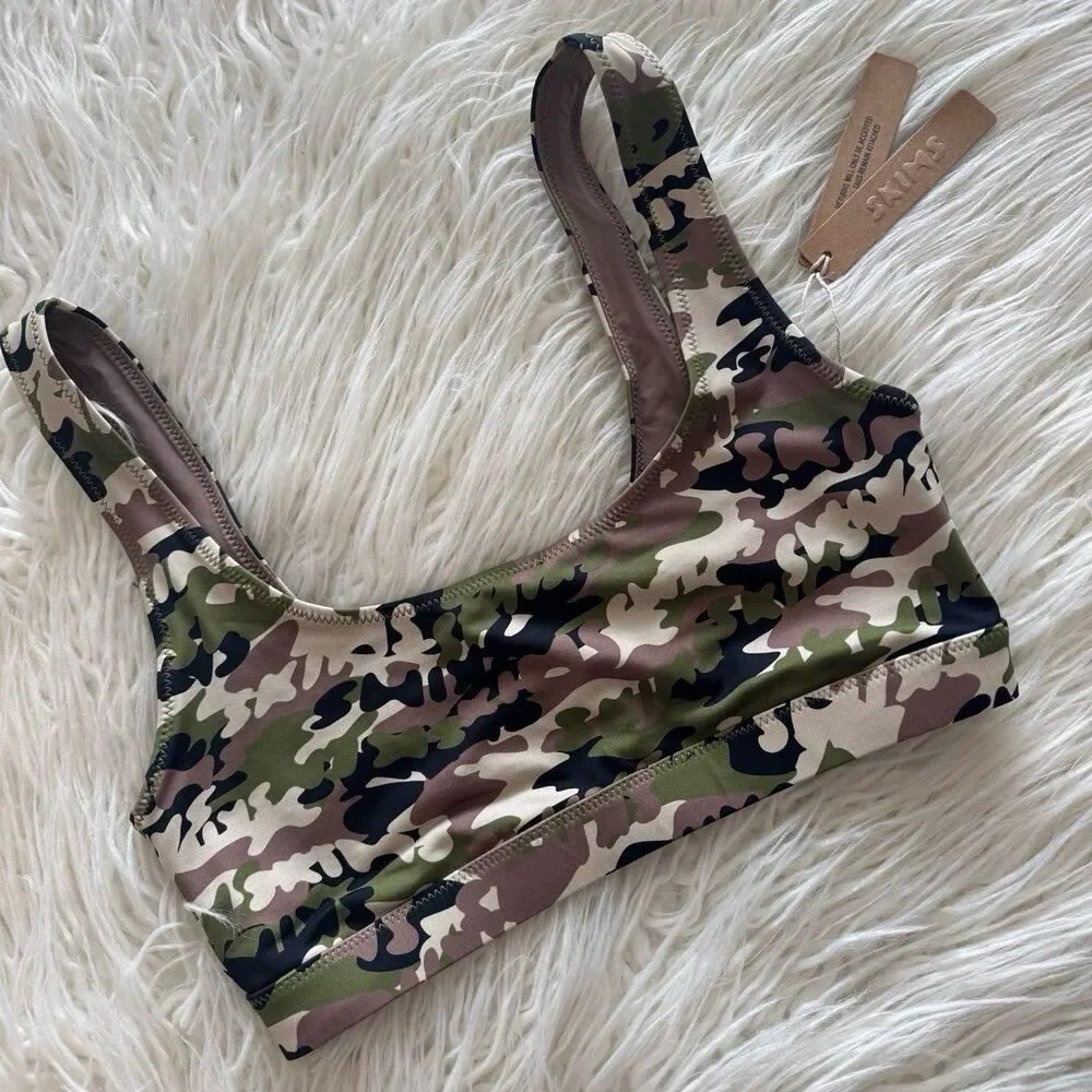 Skims Signature Swim Tank Logo Camo Size XS